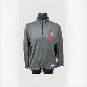 Under Armour Mens Portland Trail Blazers Shirt 1/2 Zip Pullover Size Medium Gray